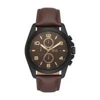 Relic By Fossil Unisex Adult Brown Leather Strap Watch Zr15946