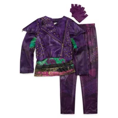 Disney Collection Descendants Mal 4-Pc. Jacket Top Pant & Single Glove Costume Set - Girls