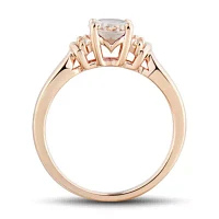 Womens Pink Morganite 10K Rose Gold Cocktail Ring