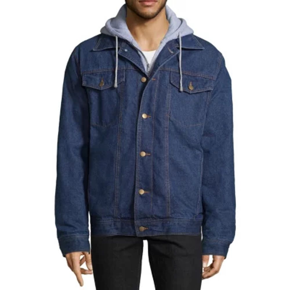 Victory Mens Denim Hooded Midweight Jacket