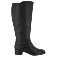 Easy Street Womens Jewel Plus Block Heel Zip Riding Boots