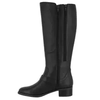 Easy Street Womens Jewel Plus Block Heel Zip Riding Boots