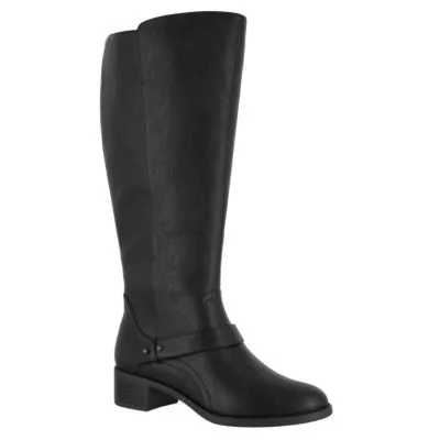 Easy Street Womens Jewel Plus Block Heel Zip Riding Boots