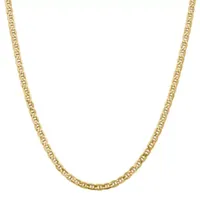 14K Gold Inch Semisolid Mariner Chain Necklace