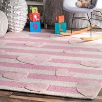 nuLoom Cochran Hearts Striped Wool Hand Tufted Handmade Rug