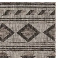 Safavieh Courtyard Collection Luana Geometric Indoor/Outdoor Square Area Rug