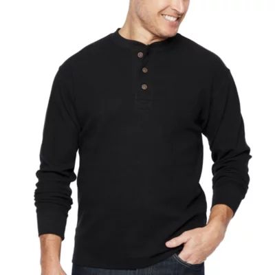 Smiths Workwear Mens Henley Neck Long Sleeve Relaxed Fit Thermal Top