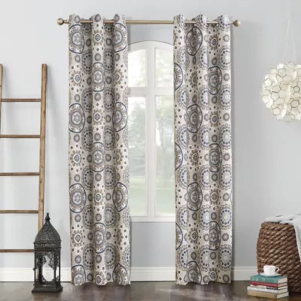 Sun Zero Nepal Energy Saving Blackout Grommet Top Single Curtain Panel