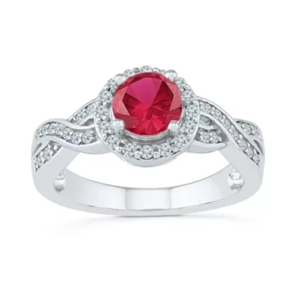 Womens / CT. T.W. Lab Created Red Ruby Sterling Silver Cocktail Ring