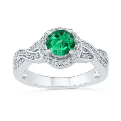 Womens / CT. T.W. Lab Created Green Emerald Sterling Silver Cocktail Ring