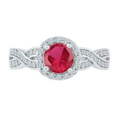 Womens / CT. T.W. Lab Created Red Ruby Sterling Silver Cocktail Ring