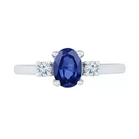 Womens Lab Created Blue Sapphire Sterling Silver Cocktail Ring