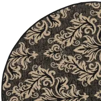 Safavieh Courtyard Collection Domhnall Floral Indoor/Outdoor Round Area Rug
