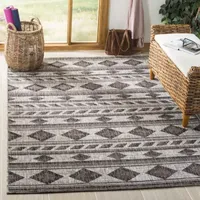 Safavieh Courtyard Collection Luana Geometric Indoor/Outdoor Square Area Rug