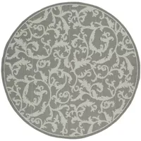 Safavieh Courtyard Collection Horatio Floral Indoor/Outdoor Round Area Rug