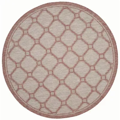 Safavieh Courtyard Collection Corrine Oriental Indoor/Outdoor Round Area Rug