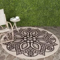 Safavieh Courtyard Collection Kimberly Oriental Indoor/Outdoor Round Area Rug