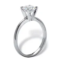 DiamonArt® Womens CT. T.W. White Cubic Zirconia Sterling Silver Round Engagement Ring