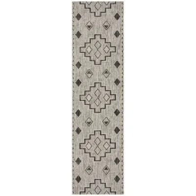 Safavieh Courtyard Collection Ambrose Geometric Indoor/Outdoor Runner Rug