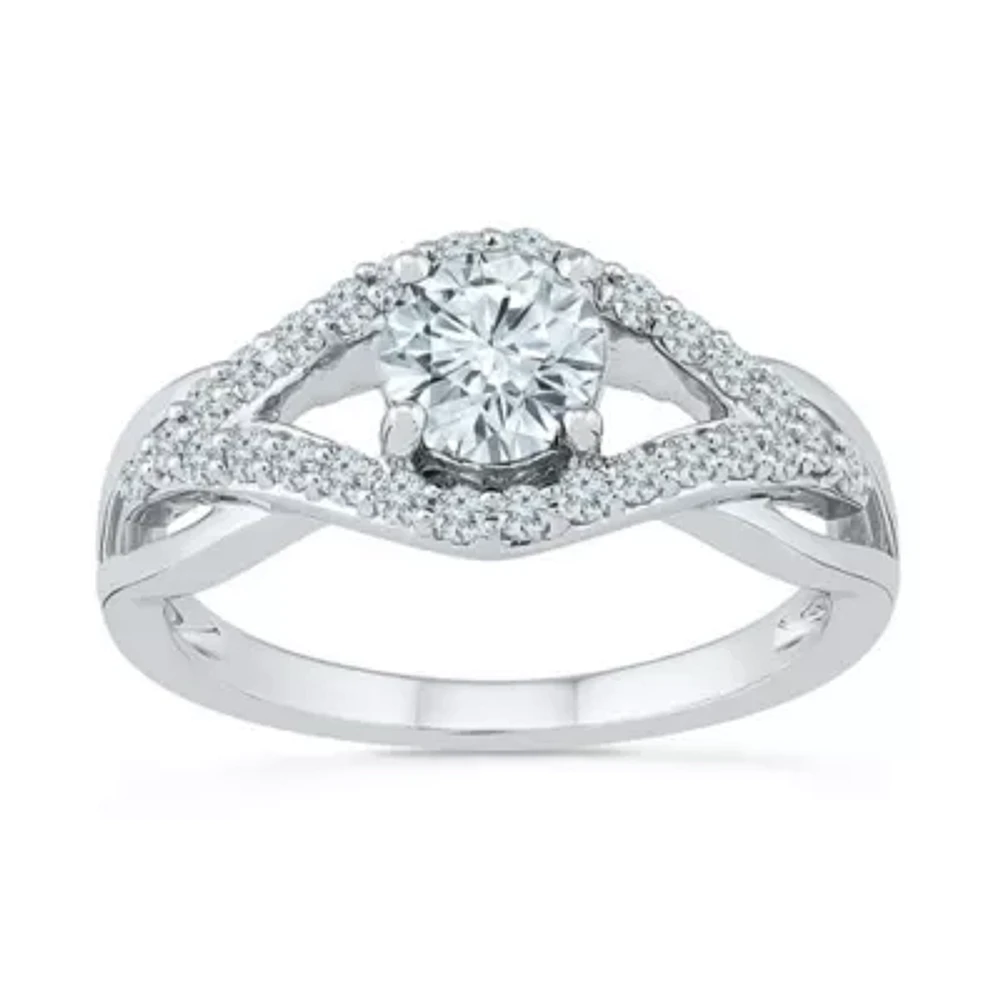 Womens Lab Created Sapphire Sterling Silver Cocktail Ring