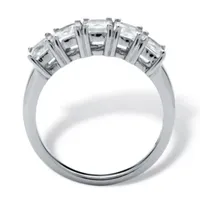 DiamonArt® 2MM 1 7/8 CT. T.W. White Cubic Zirconia Platinum Over Silver Square Band