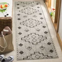 Safavieh Courtyard Collection Ambrose Geometric Indoor/Outdoor Runner Rug