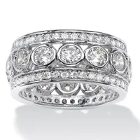 DiamonArt® 24MM 4 3/4 CT. T.W. White Cubic Zirconia Platinum Over Silver Round Band