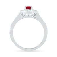 Womens / CT. T.W. Lab Created Red Ruby Sterling Silver Cocktail Ring