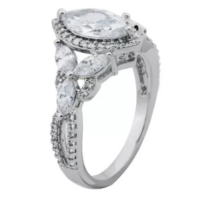 DiamonArt® Womens 2 CT. T.W. White Cubic Zirconia Sterling Silver Engagement Ring