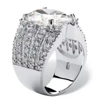 DiamonArt® Womens White Cubic Zirconia Sterling Silver Oval Engagement Ring