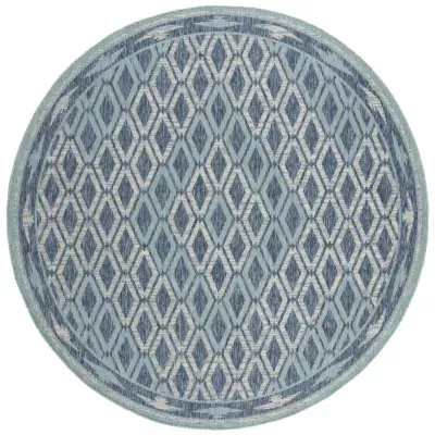 Safavieh Courtyard Collection Trent Geometric Indoor/Outdoor Round Area Rug