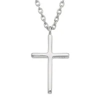 Womens Sterling Silver Cross Pendant Necklace