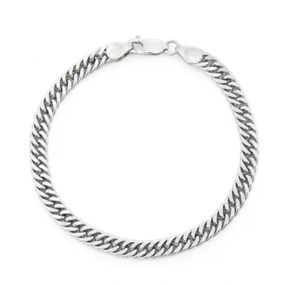 Sterling Silver 8 1/2 Inch Solid Curb Chain Bracelet