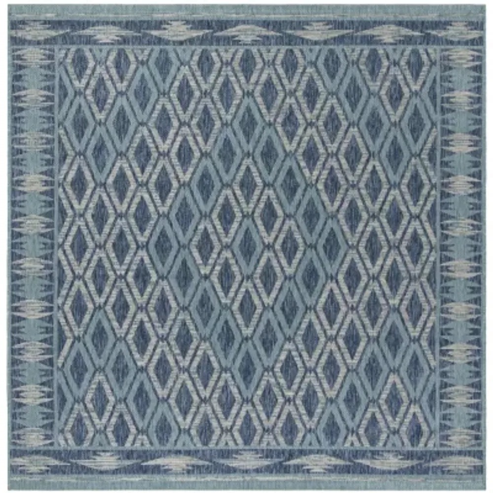 Safavieh Courtyard Collection Trent Geometric Indoor/Outdoor Square Area Rug