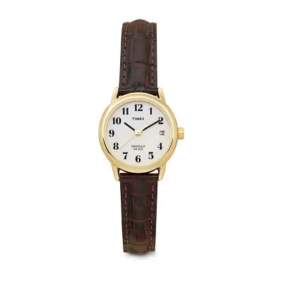 Timex® Womens Leather Croco Strap Watch