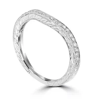 2MM 1/5 CT. Natural White Diamond 14K White Gold Wedding Band