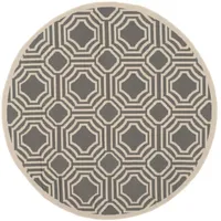 Safavieh Courtyard Collection Torma Geometric Indoor/Outdoor Round Area Rug