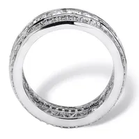 DiamonArt® 8.5MM 4 3/4 CT. T.W. White Cubic Zirconia Platinum Over Silver Rectangular Band