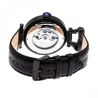 Heritor Automatic Ganzi Mens Leather Day&Date-Black/Navy Watches