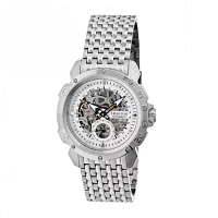 Heritor Automatic Carter Mens Skeleton Dial Bracelet Watch-Silver Tone Watch