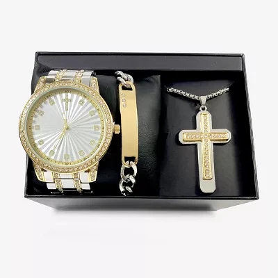 Mens Two Tone 3-pc. Watch Boxed Set Mac7135jc