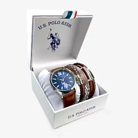 U.S. Polo Assn. Mens Brown 5-pc. Watch Boxed Set Usc20183jc