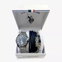 U.S. Polo Assn. Mens Silver Tone 4-pc. Watch Boxed Set Usc20201jc