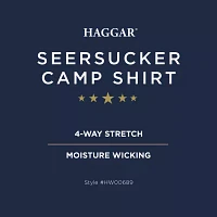 Haggar Mens Short Sleeve Camp Shirt