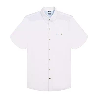 IZOD Dockside Chambray Mens Regular Fit Short Sleeve Button-Down Shirt