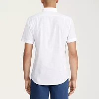 IZOD Dockside Chambray Mens Regular Fit Short Sleeve Button-Down Shirt