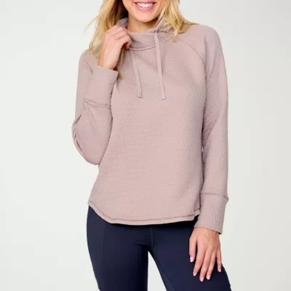 Free Country Womens Mock Neck Long Sleeve Sweatshirt