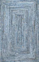 nuLoom Hand Braided Otelia Denim And Jute Rectangular Rug