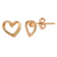 Itsy Bitsy 14K Rose Gold Over Silver 8.4mm Heart Stud Earrings