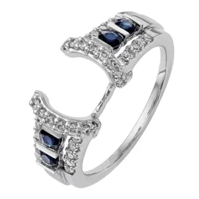 Womens 3/8 CT. T.W. Mined Blue Diamond 14K White Gold Ring Enhancer